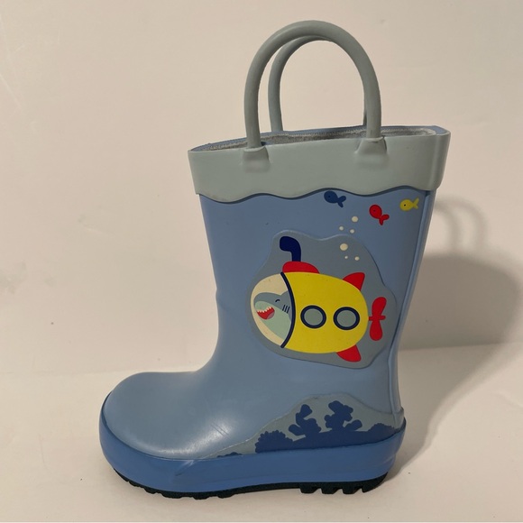 Toddler Boys' Jasper Pull-On Rain Boots - Cat & Jack™ Blue Submarine - Picture 4 of 14